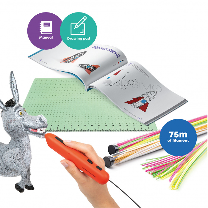 3D Simo Basic Le coffret : livret + filament + Stylo 3D - LeStylo3D