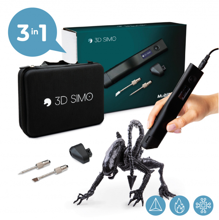 Stylo 3D Kit Débutant - Noir - Combodeal avec Paquet de Filaments
